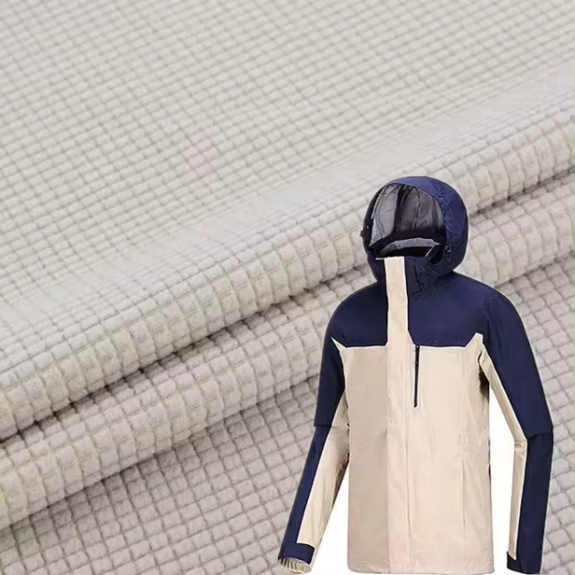 2024 High Quality New Design 100% polyester 310gsm 320gsm Windproof stretch soft shell pongee bonded Coat and Jacket fabrics
