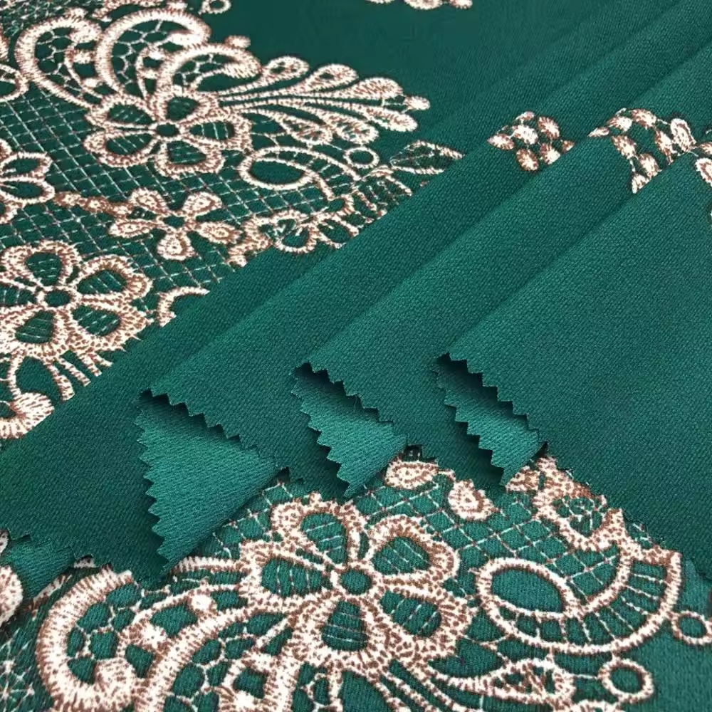 Fashion designs 96 polyester 4 spandex printed crepe seersucker fabric