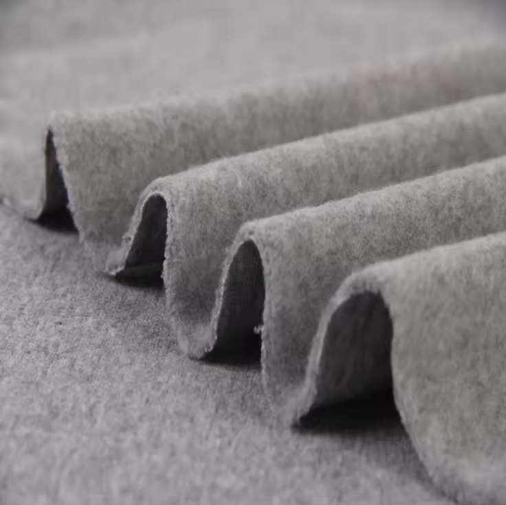 Keqiao Factory directly wholesale one side brush spun 100% Polyester 220-230gsm 250-260gsm 160cm fleece for hoodie fabrics
