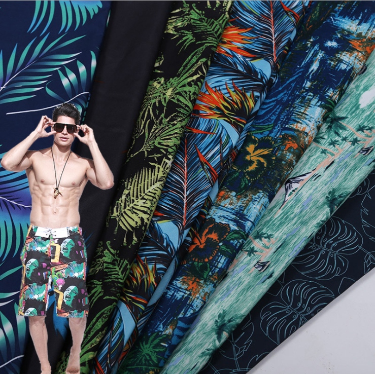 Factory direct 100% polyester sublimation printing micro fiber fabric for beach shorts