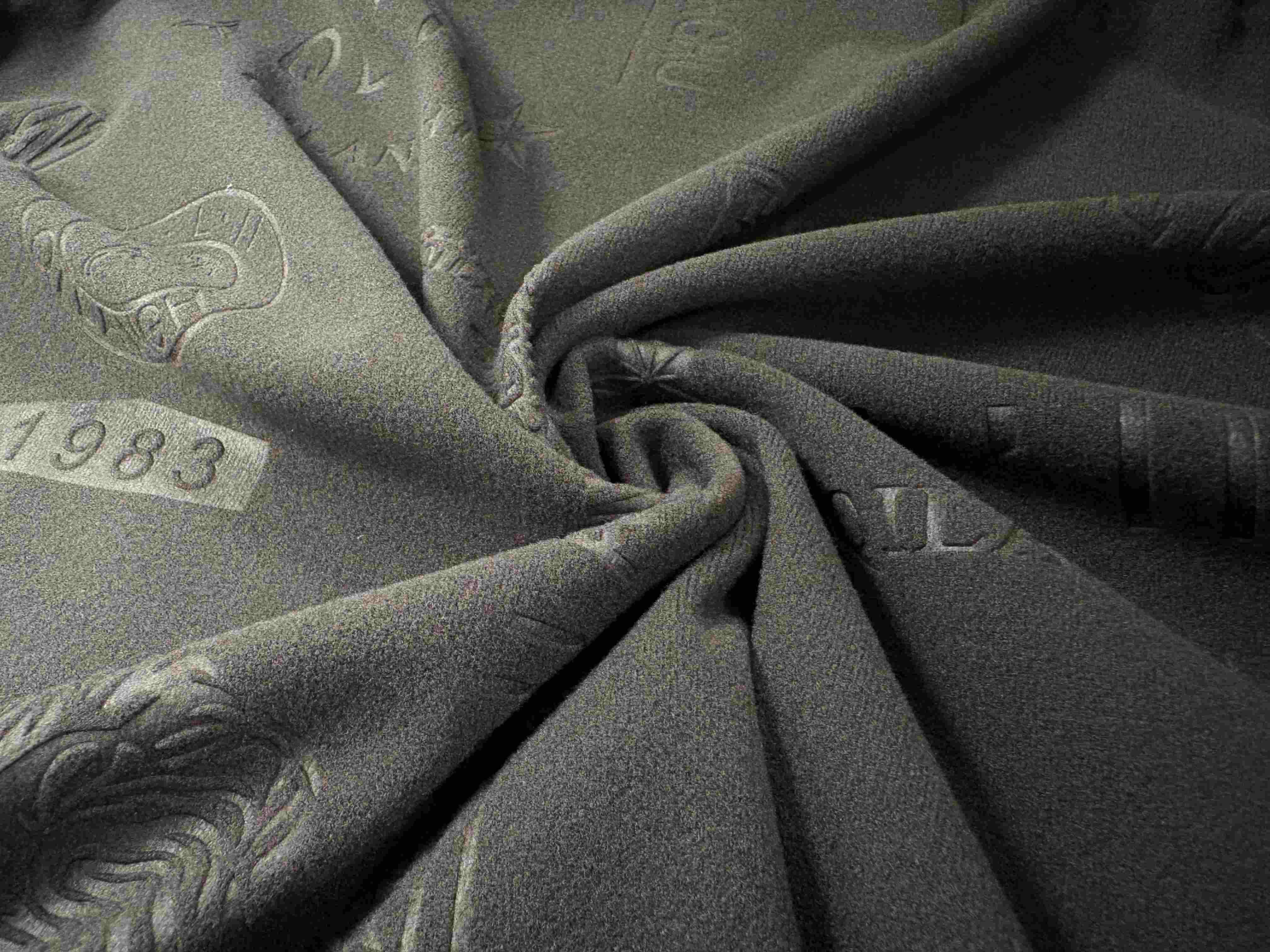 EMBOSSED CATIONIC SPANDEX RIB VELVET